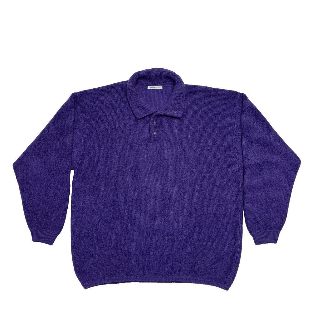 Johnstons of Elgin 100% Cashmere Polo Sweater Purple Made in Scotland 52"